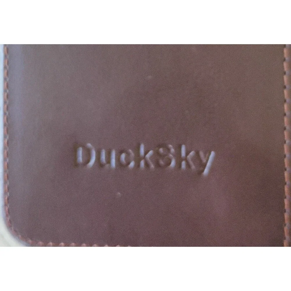 DuckSky Brown Leather Folio Wallet Case for Apple iPhone 17 Air (6.5